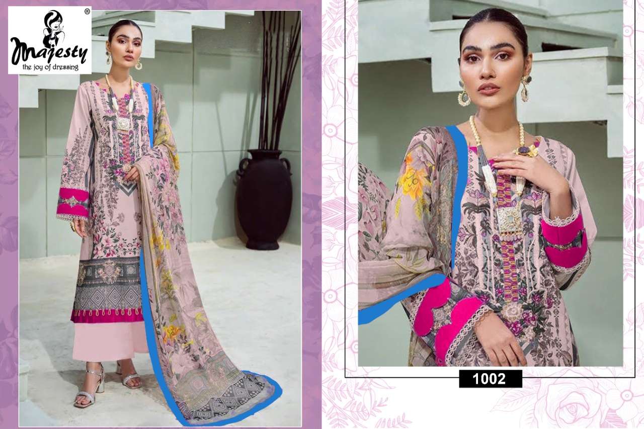 MAJESTY PRESENT JADE BLISS PURE COTTON DIGITAL PRINTED PAKISTANI SALWAR SUITS IN WHOLESALE PRICE IN SURAT - SAI DRESSES