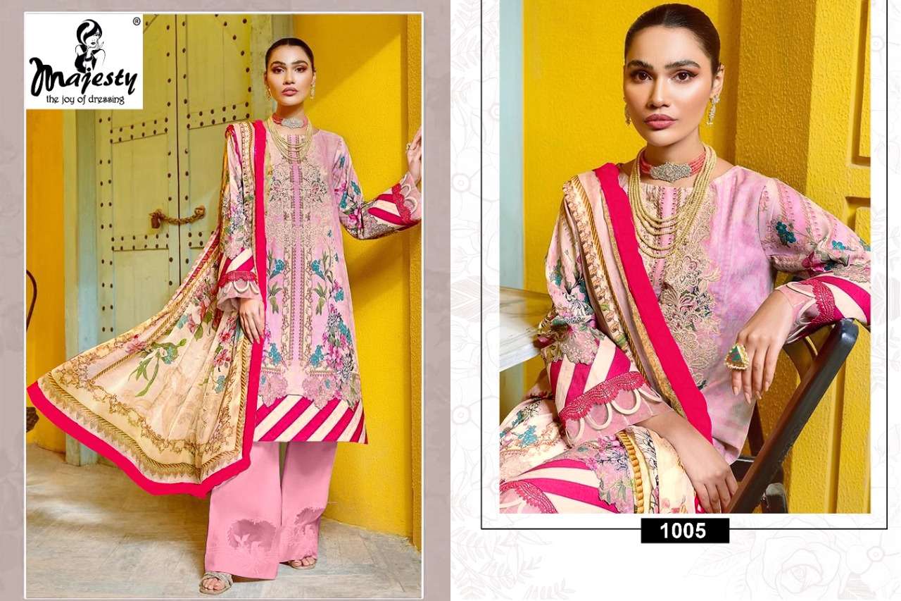 MAJESTY PRESENT JADE BLISS PURE COTTON DIGITAL PRINTED PAKISTANI SALWAR SUITS IN WHOLESALE PRICE IN SURAT - SAI DRESSES