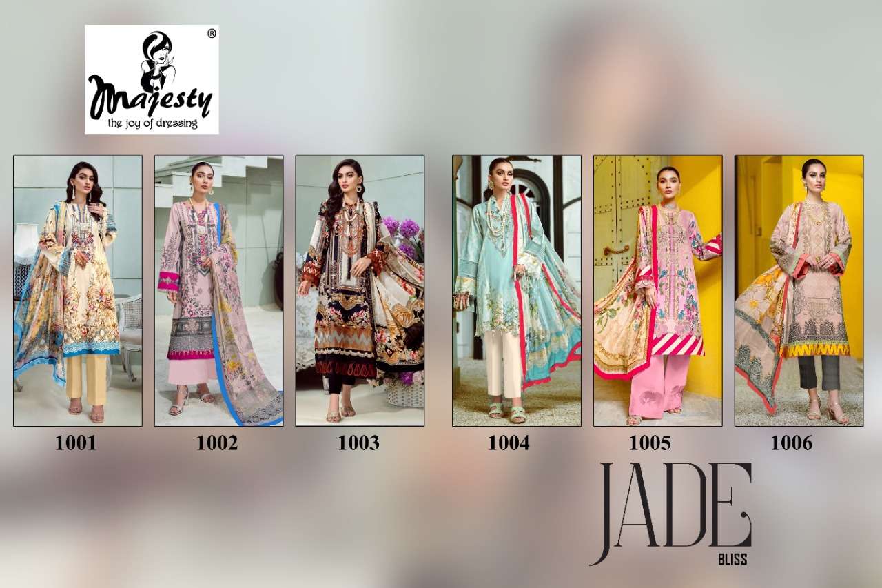 MAJESTY PRESENT JADE BLISS PURE COTTON DIGITAL PRINTED PAKISTANI SALWAR SUITS IN WHOLESALE PRICE IN SURAT - SAI DRESSES