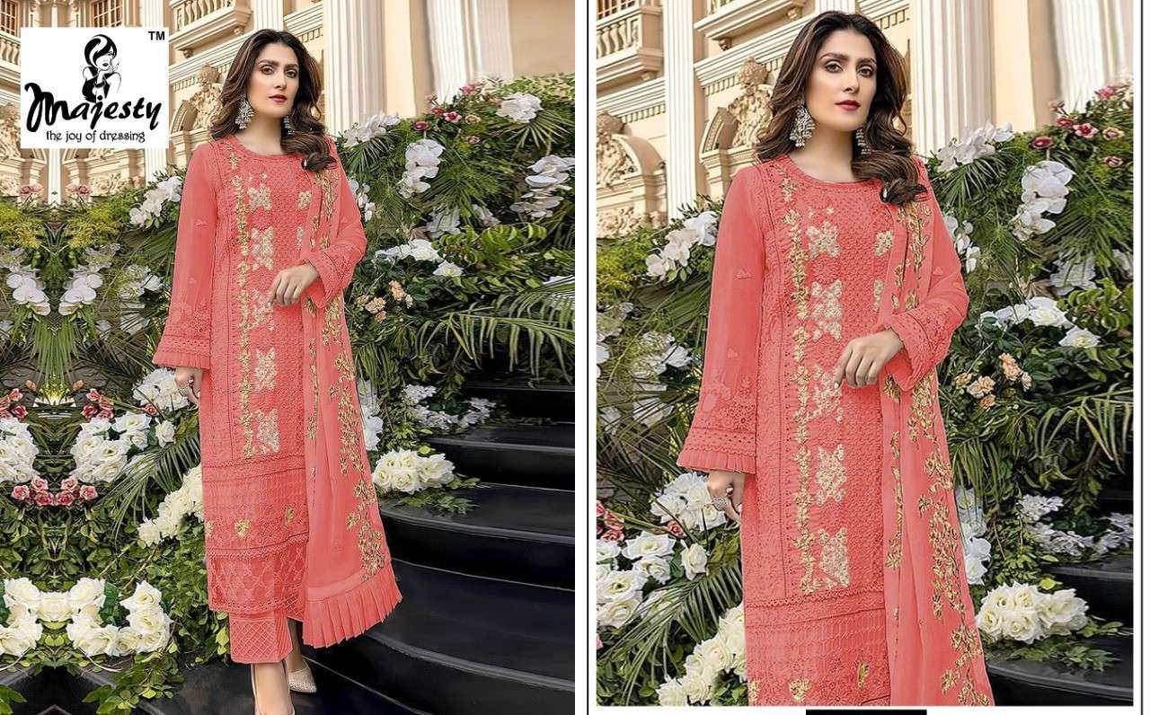 MAJESTY PRESENT SATRANGI HIT SEMI STITCHED PAKISTANI DESIGNER SUITS IN WHOLESALE RATE IN SURAT - SAI DRESSES