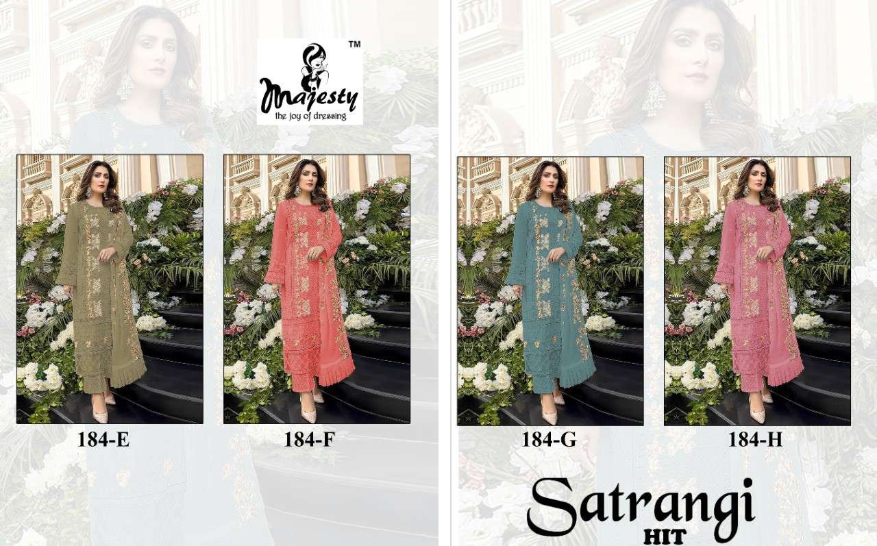 MAJESTY PRESENT SATRANGI HIT SEMI STITCHED PAKISTANI DESIGNER SUITS IN WHOLESALE RATE IN SURAT - SAI DRESSES