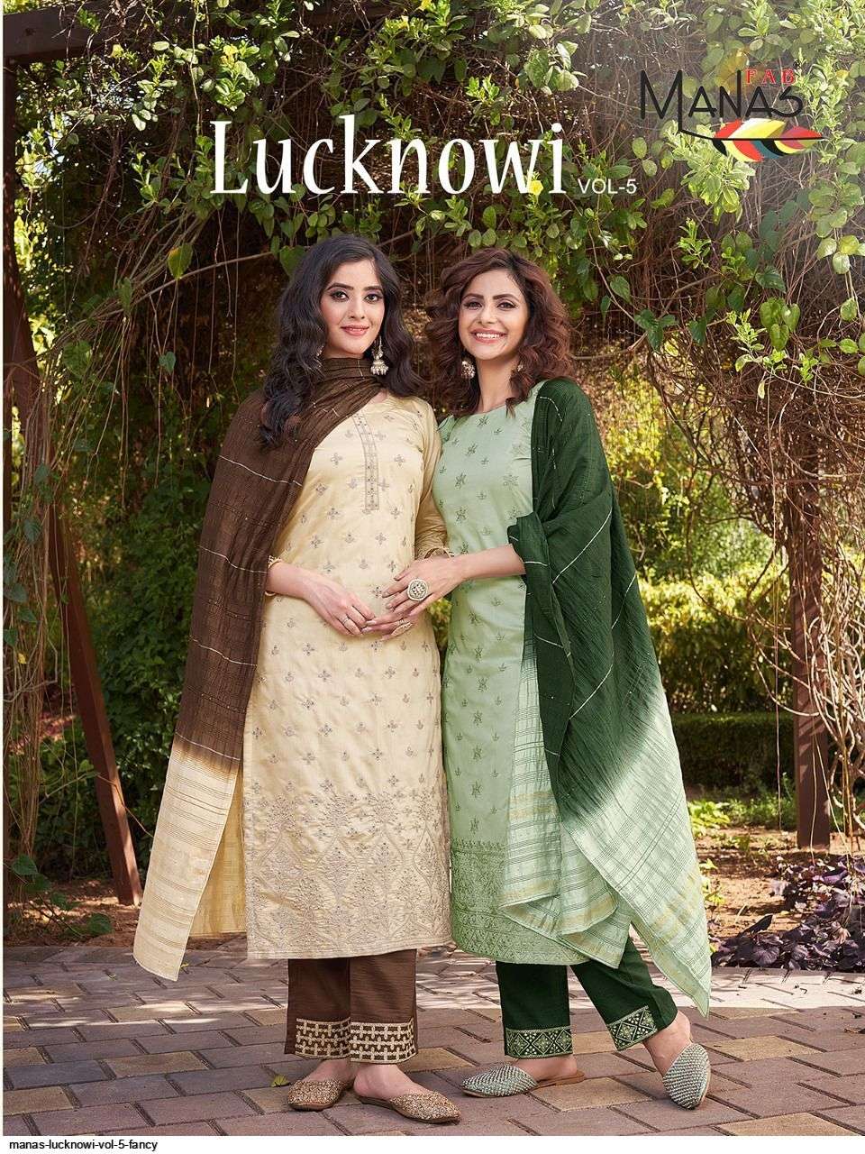 MANAS PRESENT LUCKNOWI VOL 5 READY TO WEAR FANCY DESIGNER SUITS IN WHOLESALE RATE IN SURAT - SAI DRESSES