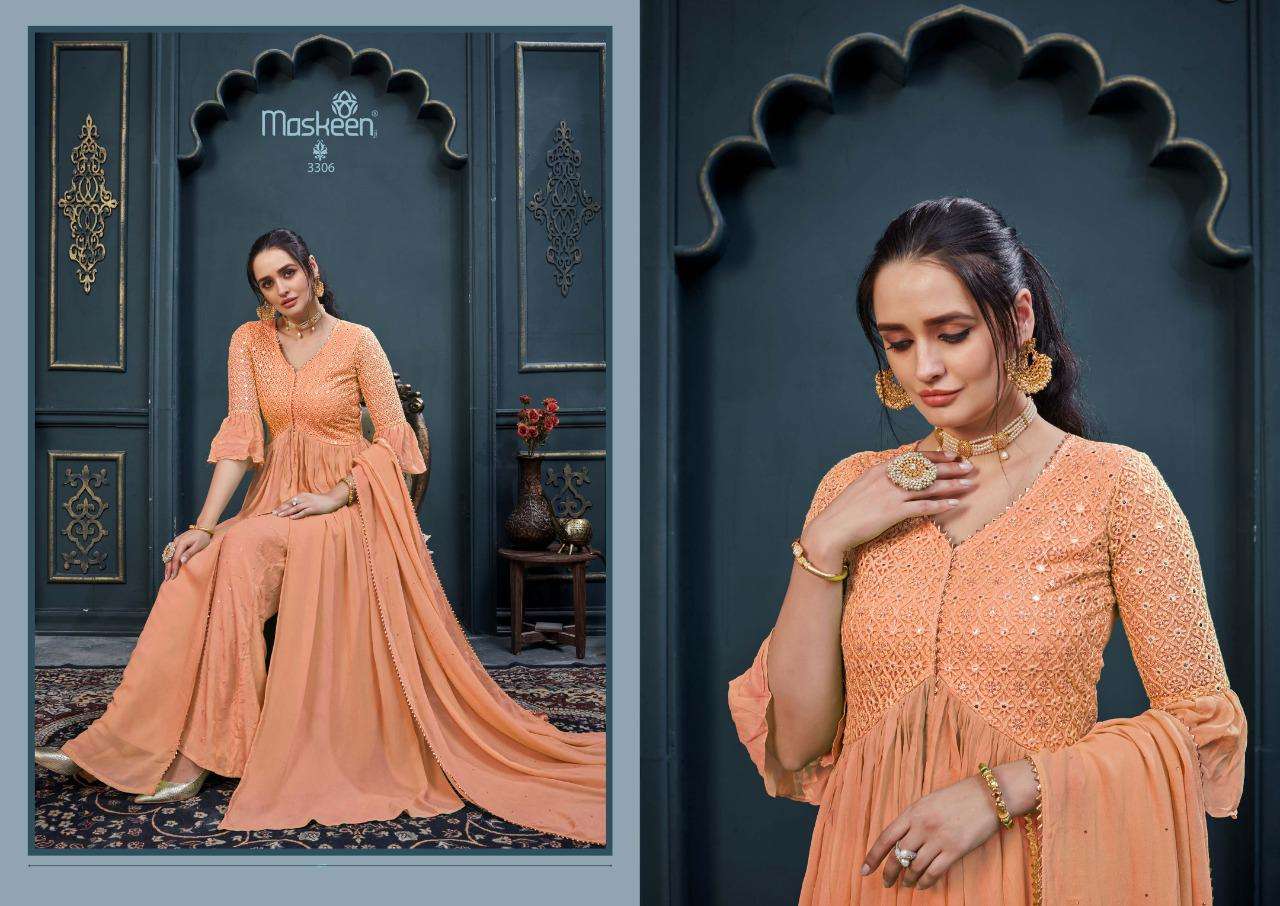 MASKEEN PRESENT MAHNOOR READYMADE PARTY WEAR DESIGNER SUITS IN WHOLESALE RATE IN SURAT - SAI DRESSES