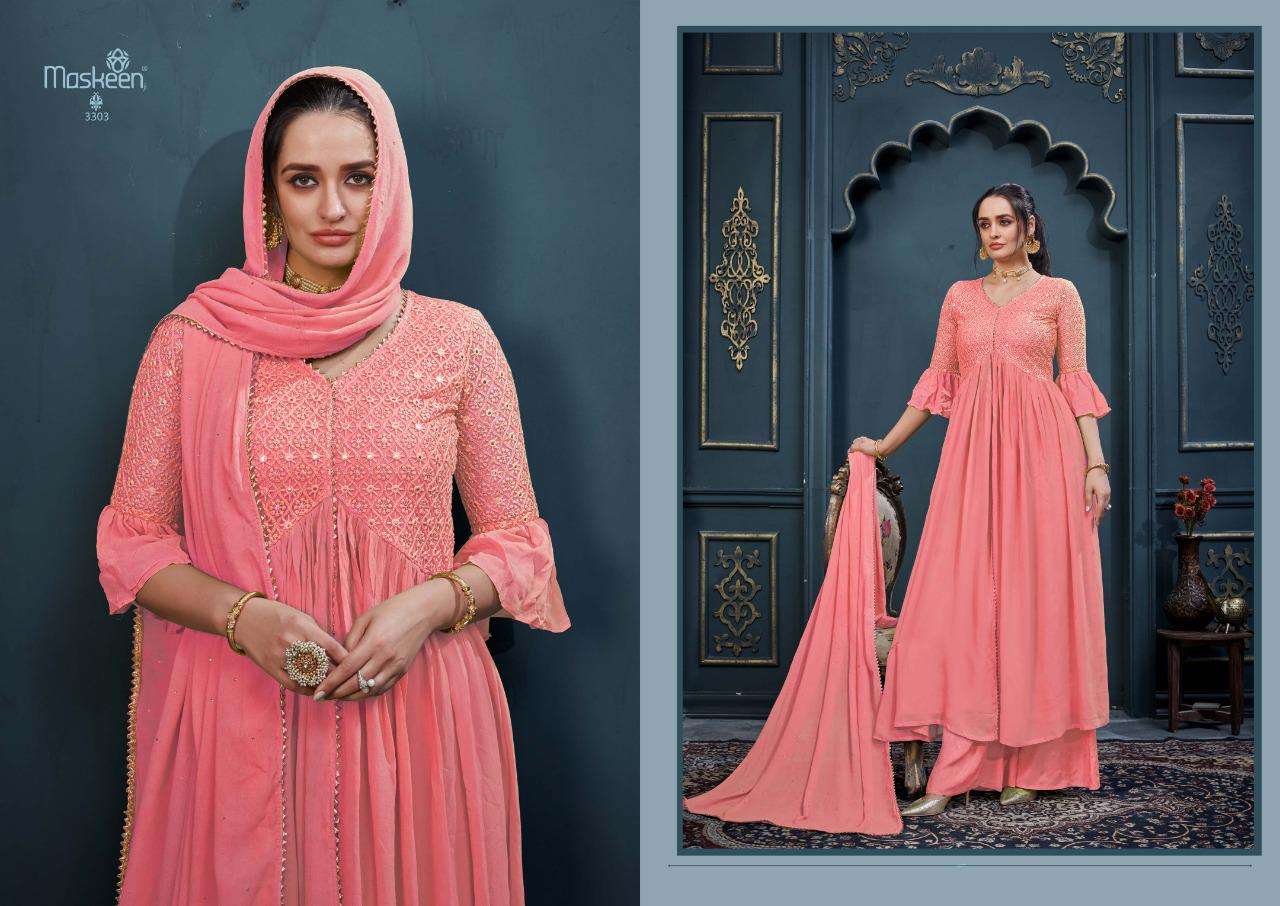 MASKEEN PRESENT MAHNOOR READYMADE PARTY WEAR DESIGNER SUITS IN WHOLESALE RATE IN SURAT - SAI DRESSES