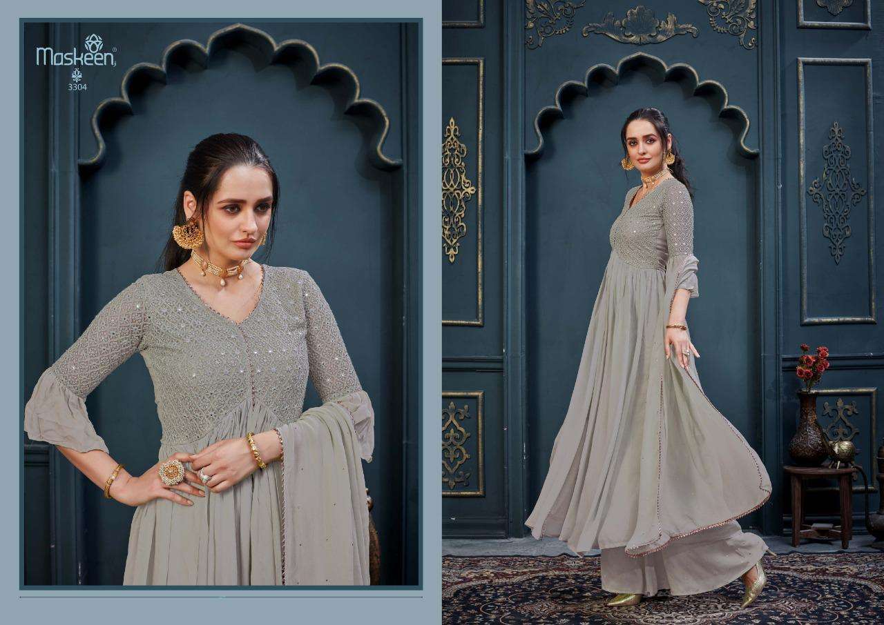 MASKEEN PRESENT MAHNOOR READYMADE PARTY WEAR DESIGNER SUITS IN WHOLESALE RATE IN SURAT - SAI DRESSES