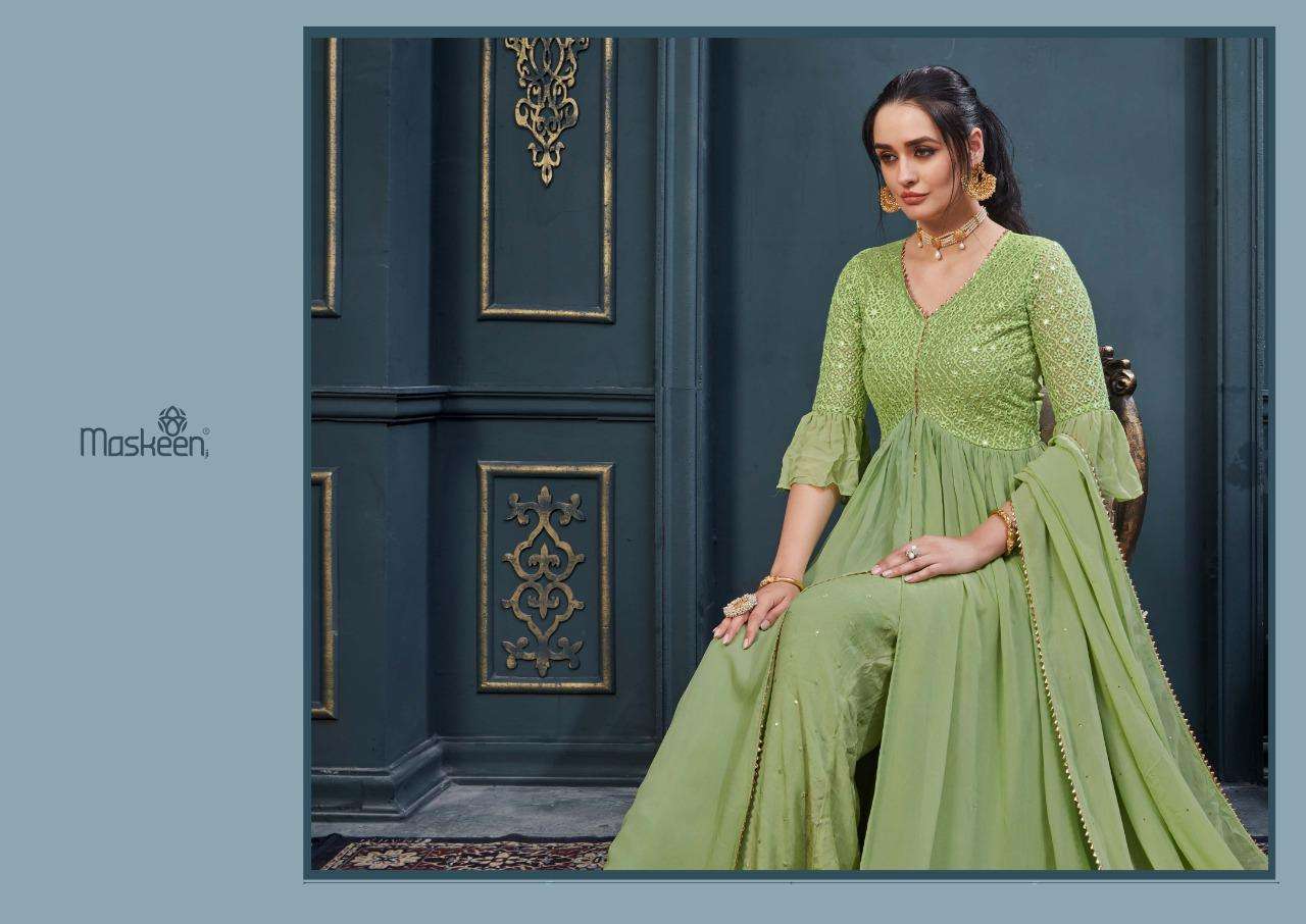 MASKEEN PRESENT MAHNOOR READYMADE PARTY WEAR DESIGNER SUITS IN WHOLESALE RATE IN SURAT - SAI DRESSES