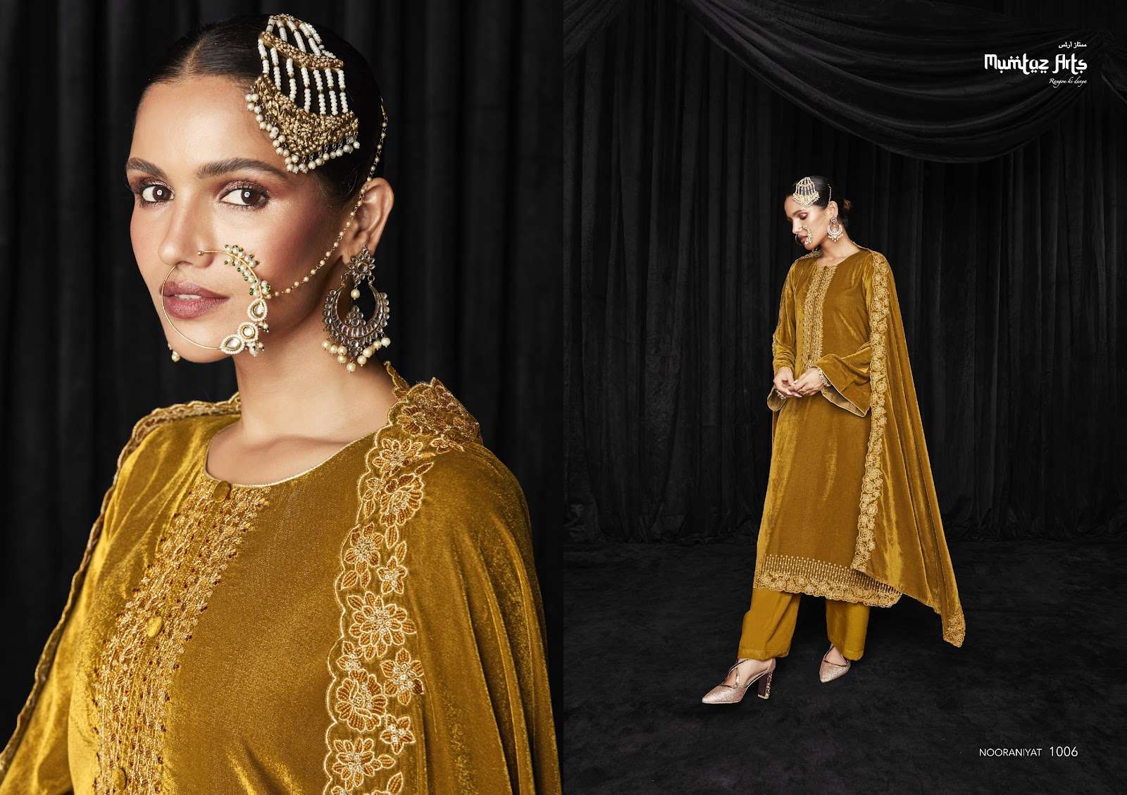 MUMTAZ ARTS PRESENT NOORANIYAT PURE VELVET WINTER WEAR FANCY PAKISTANI DESIGNER SUITS IN WHOLESALE RATE IN SURAT - SAI DRESSES