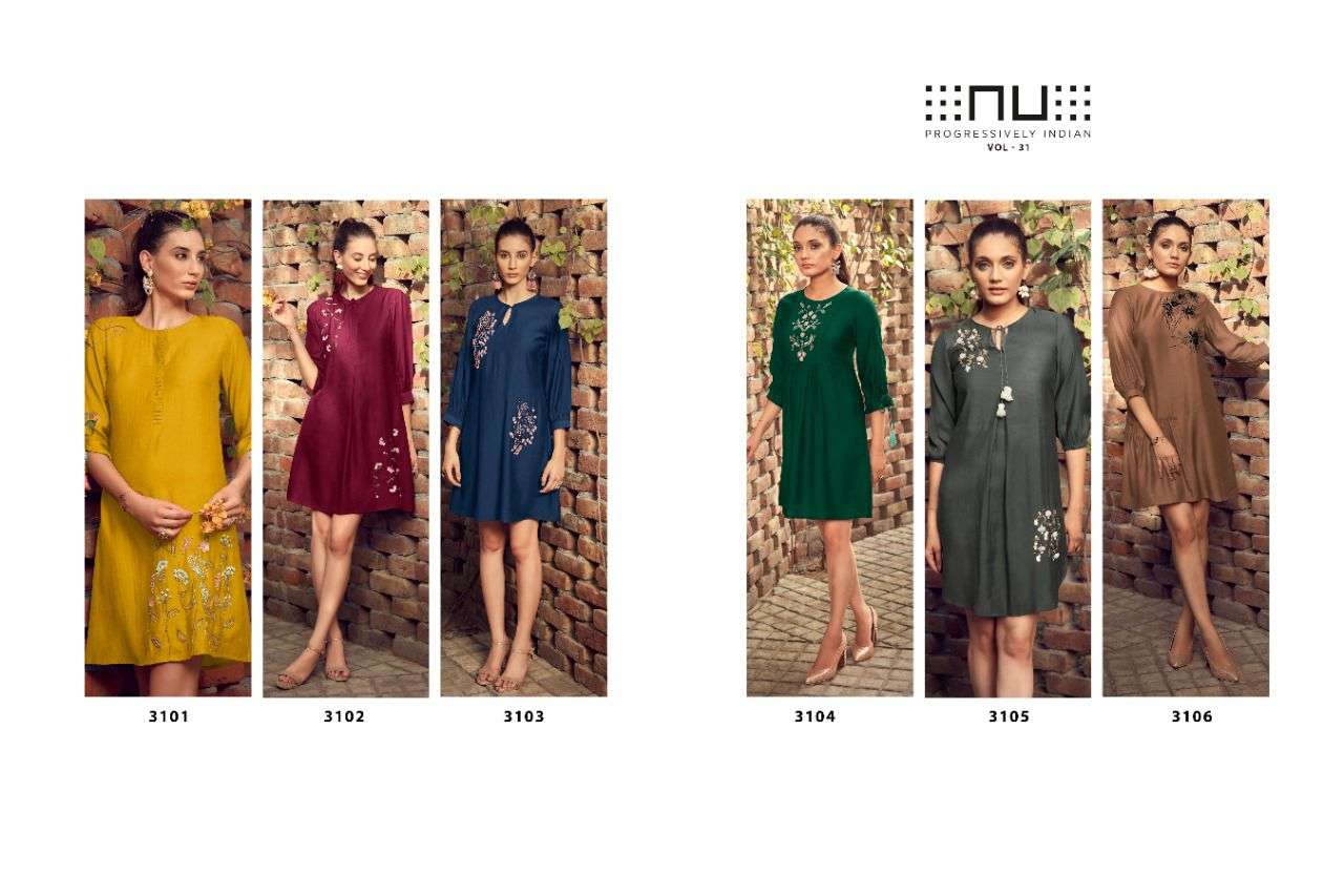 OPUS APPARELS PRESENT NU VOL 31 READY TO WEAR STYLISH TUNICS TOP IN WHOLESALE RATE IN SURAT - SAI DRESSES