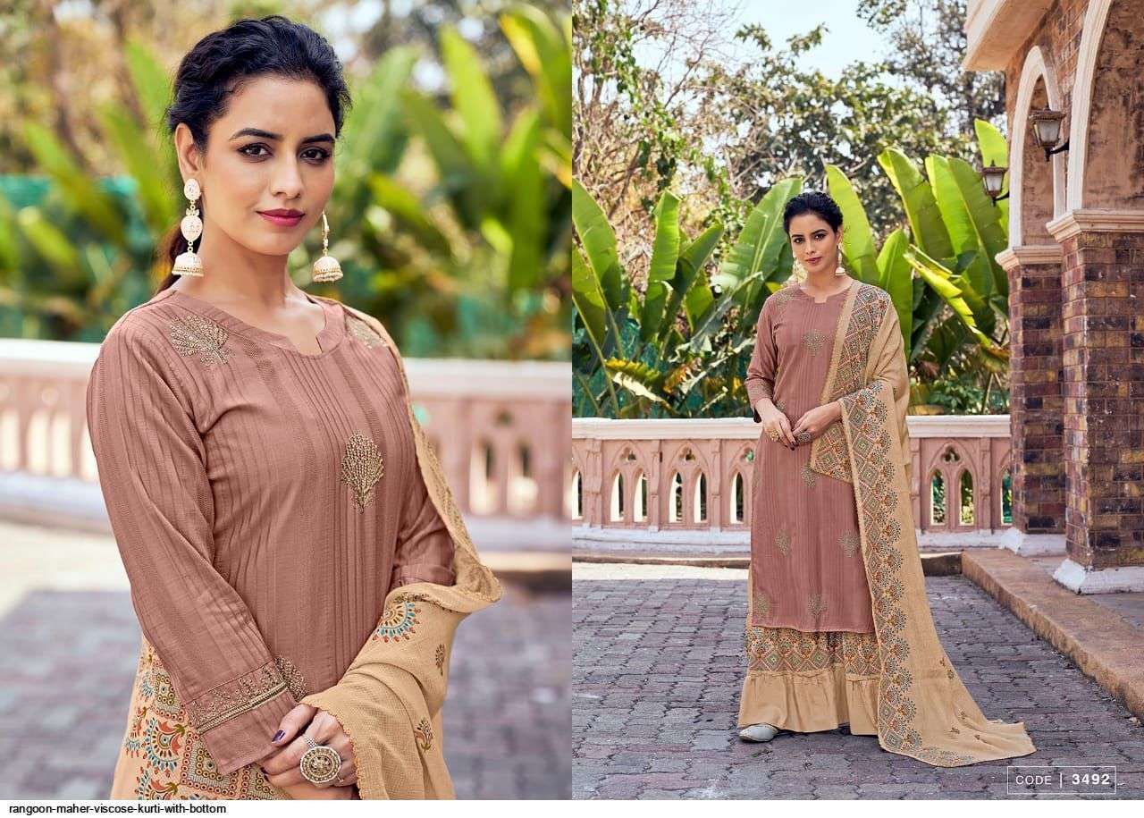 RANGOON PRESENT MAHER READYMADE SHARARA STYLE SUITS IN WHOLESALE RATE IN SURAT - SAI DRESSES