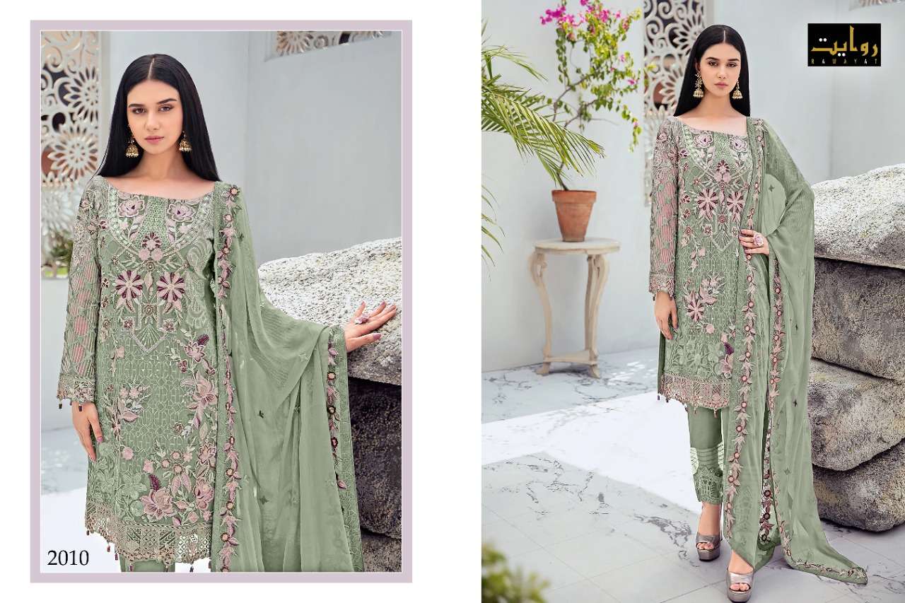   RAWAYAT PRESENT IRIS VOL 3 SEMI STITCHED HEAVY PAKISTANI DESIGNER SUITS IN WHOLESALE PRICE IN SURAT - SAI DRESSES