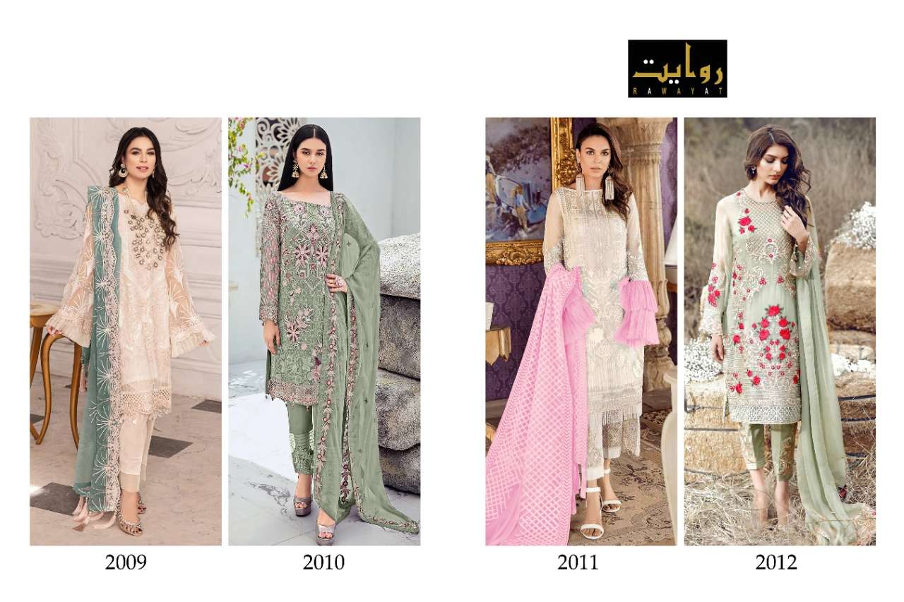   RAWAYAT PRESENT IRIS VOL 3 SEMI STITCHED HEAVY PAKISTANI DESIGNER SUITS IN WHOLESALE PRICE IN SURAT - SAI DRESSES