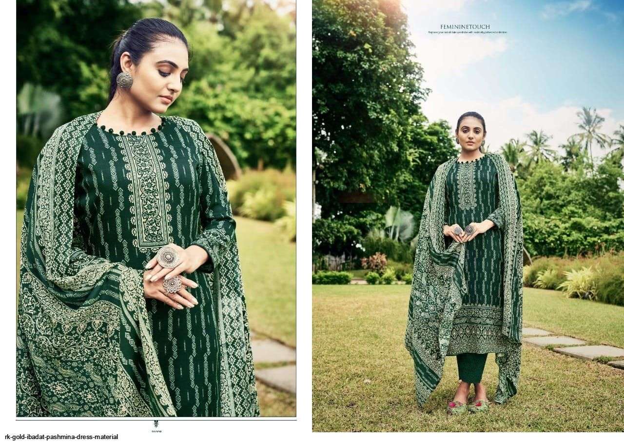 RK GOLD PRESENT IBADAT PASHMINA PANT STYLE DRESS MATERIAL IN WHOLESALE RATE IN SURAT - SAI DRESSES