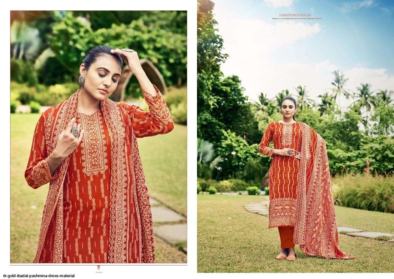 RK GOLD PRESENT IBADAT PASHMINA PANT STYLE DRESS MATERIAL IN WHOLESALE RATE IN SURAT - SAI DRESSES