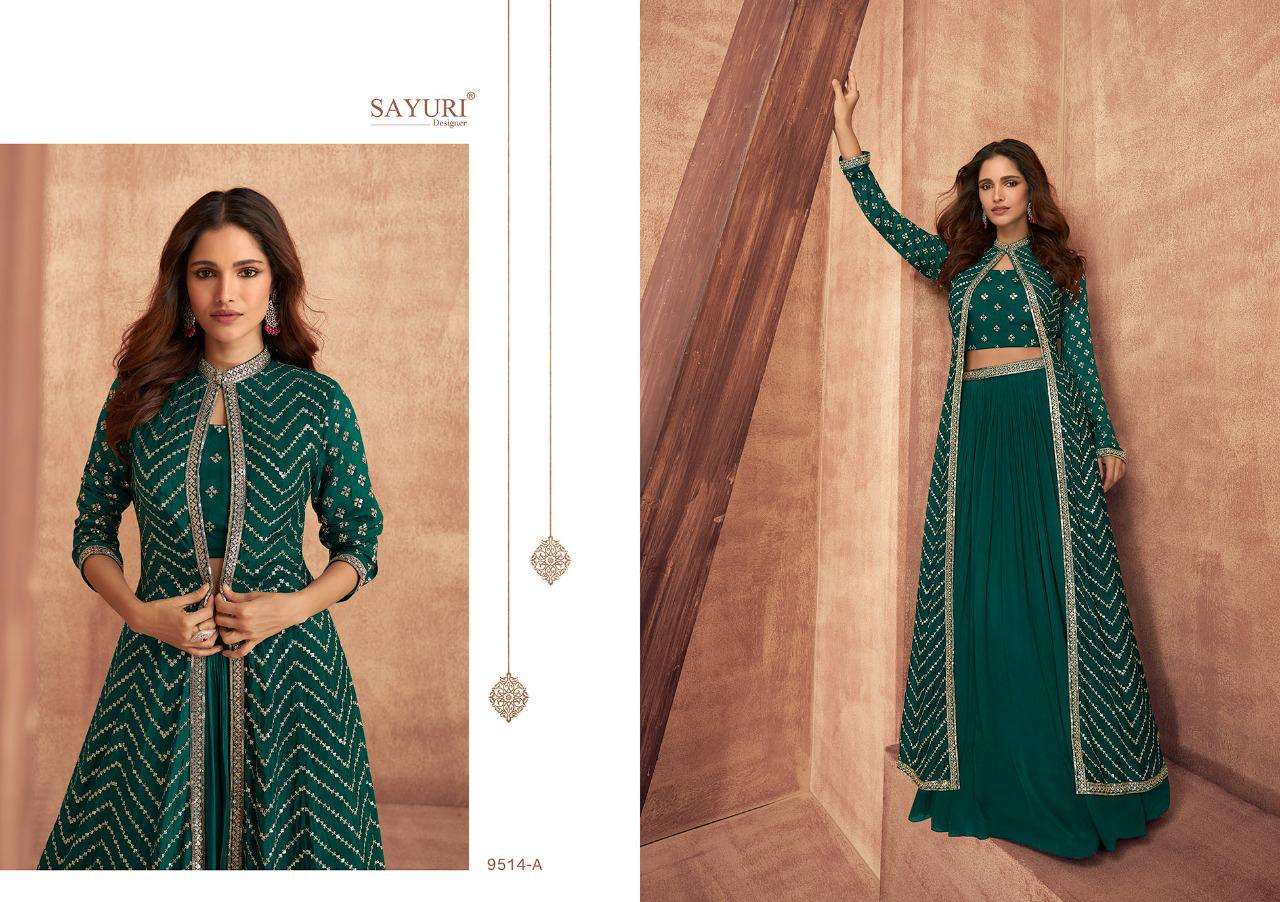 SAYURI DESIGNER PRESENT IMPRESSION CHINON SILK EMBROIDERED READYMADE DESIGNER SUITS IN WHOLESALE RATE IN SURAT - SAI DRESSES