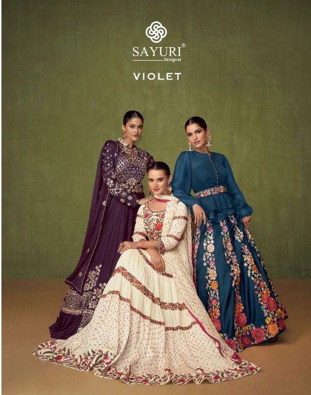 SAYURI DESIGNER PRESENT VIOLET FESTIVE WEAR READYMADE DESIGNER COLLECTION IN WHOLESALE RATE IN SURAT - SAI DRESSES