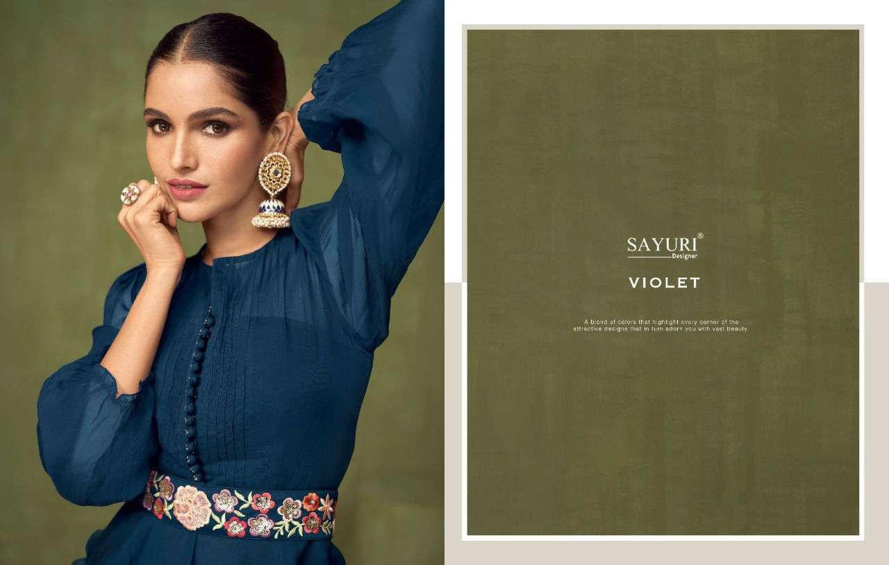 SAYURI DESIGNER PRESENT VIOLET FESTIVE WEAR READYMADE DESIGNER COLLECTION IN WHOLESALE RATE IN SURAT - SAI DRESSES