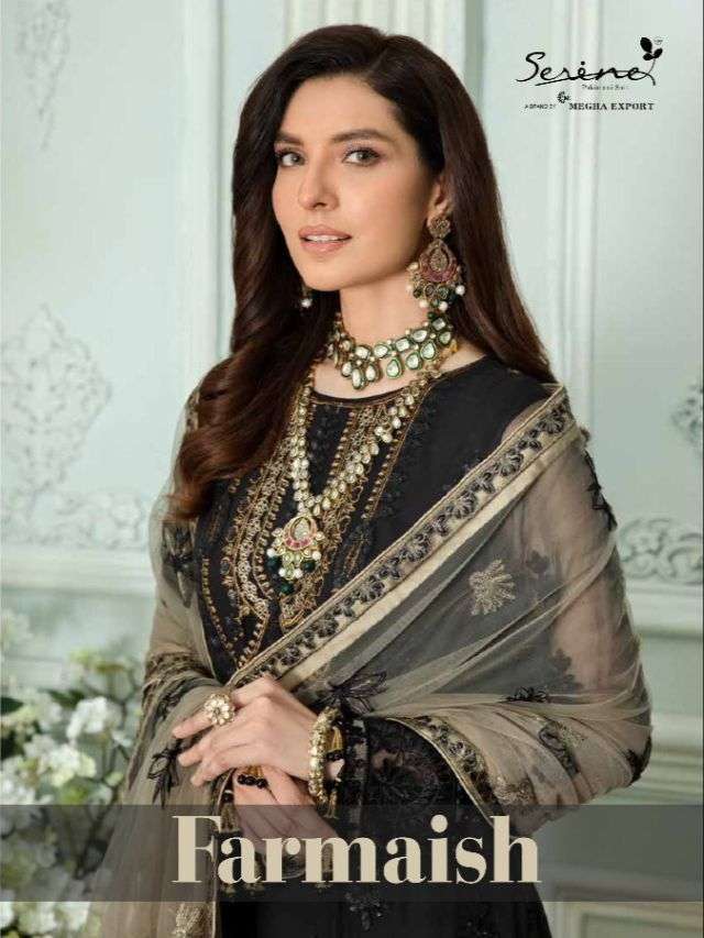 SERENE PRESENT FARMAISH SEMI STITCHED GEORGETTE HEAVY EMBROIDERED PAKISTANI SUITS IN WHOLESALE RATE IN SURAT - SAI DRESSES
