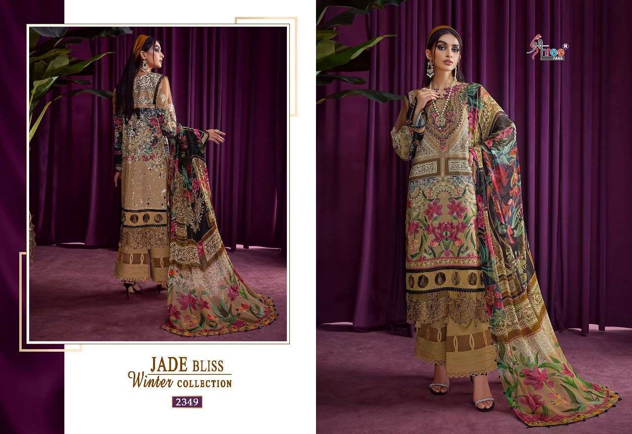 SHREE FAB PRESENT JADE BLISS WINTER COLLECTION PASHMINA EMBROIDERED PAKISTANI SUITS IN WHOLESALE RATE IN SURAT - SAI DRESSES