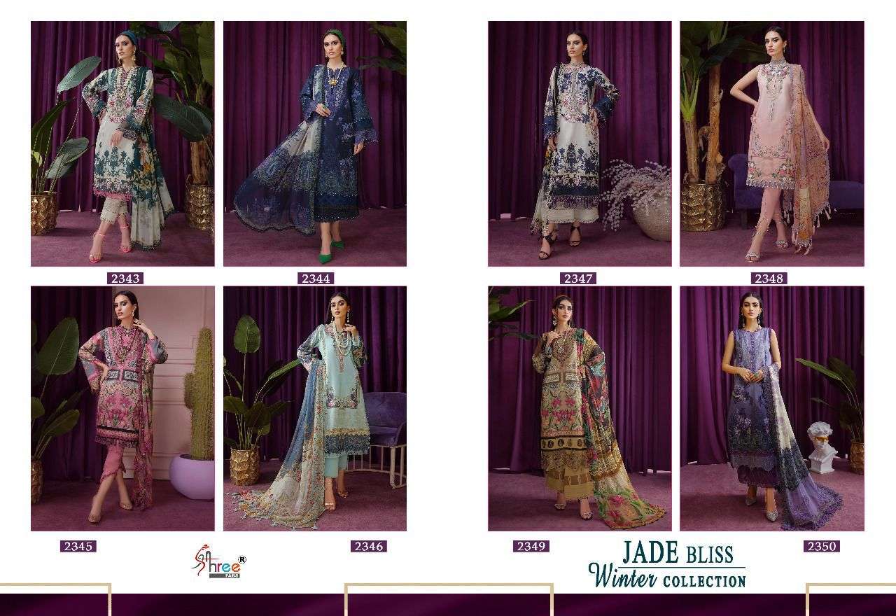 SHREE FAB PRESENT JADE BLISS WINTER COLLECTION PASHMINA EMBROIDERED PAKISTANI SUITS IN WHOLESALE RATE IN SURAT - SAI DRESSES