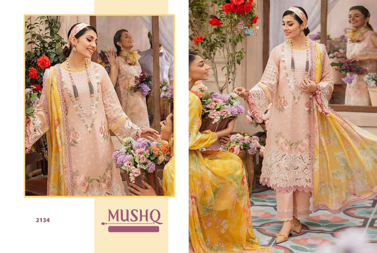 SHREE FAB PRESENT MUSHQ HIT COLLECTION COTTON PAKISTANI DESIGNER SUITS IN WHOLESALE RATE IN SURAT - SAI DRESSES