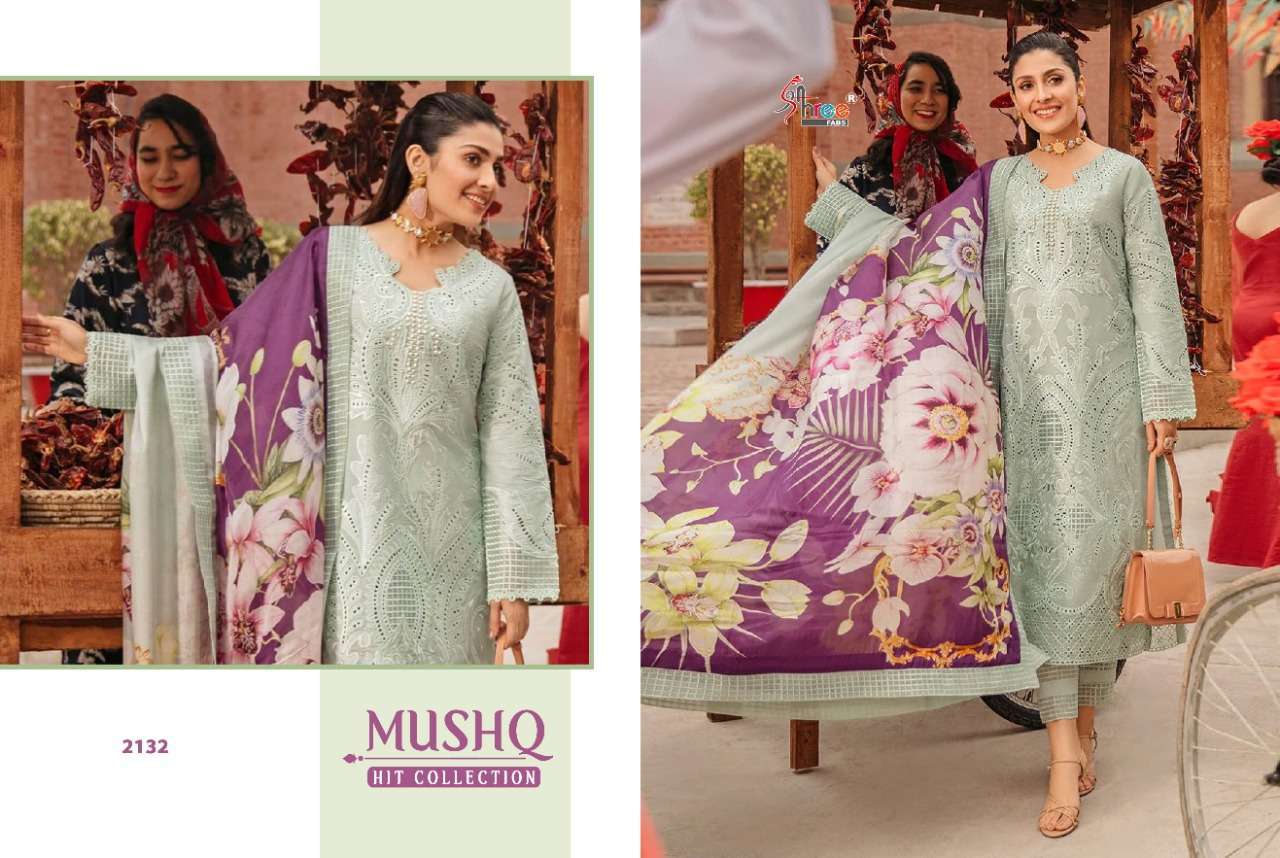 SHREE FAB PRESENT MUSHQ HIT COLLECTION COTTON PAKISTANI DESIGNER SUITS IN WHOLESALE RATE IN SURAT - SAI DRESSES