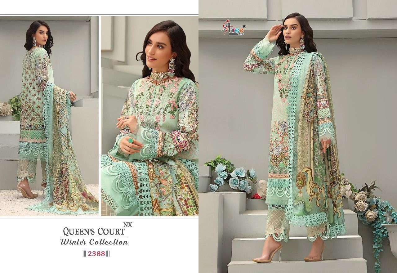 SHREE FAB PRESENT QUEENS COURT WINTER COLLECTION NX PASMINA PAKISTANI SUITS IN WHOLESALE RATE IN SURAT - SAI DRESSES