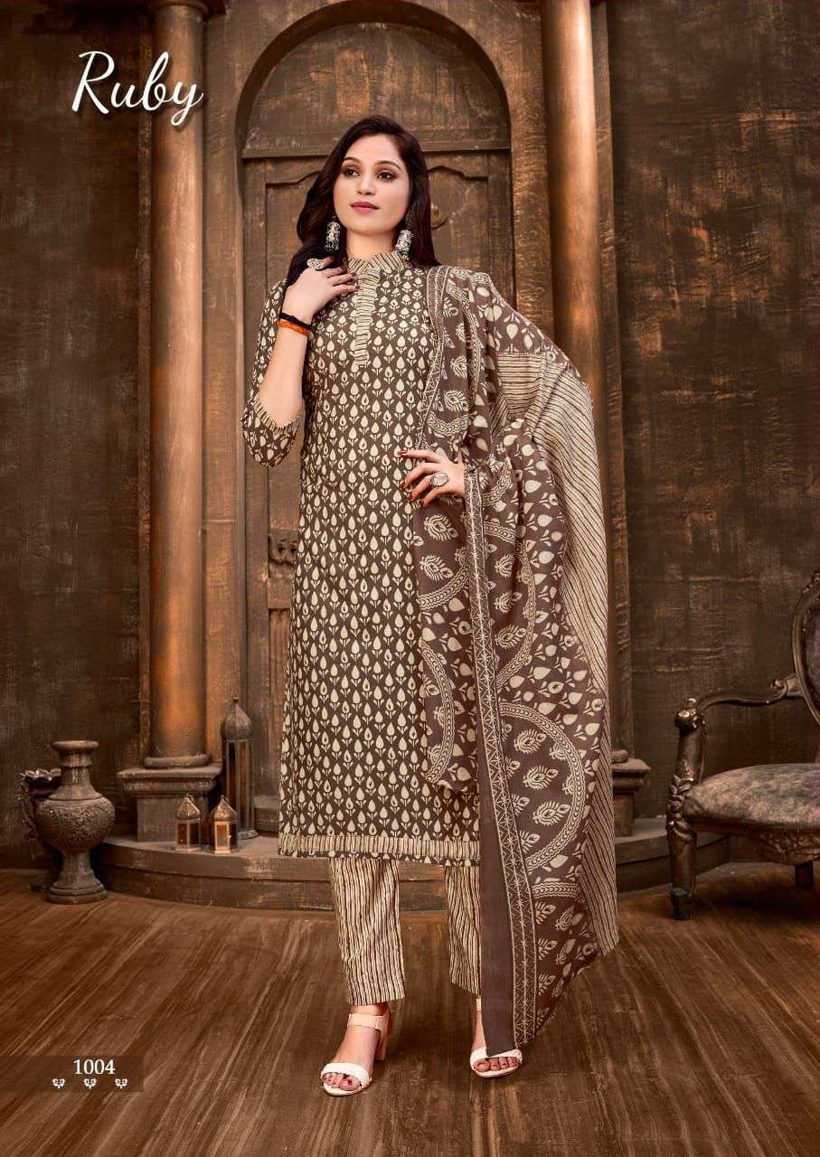 SKT SUITS PRESENT RUBY DAILY WEAR SOFT COTTON PRINTED SALWAR SUITS IN WHOLESALE RATE IN SURAT - SAI DRESSES