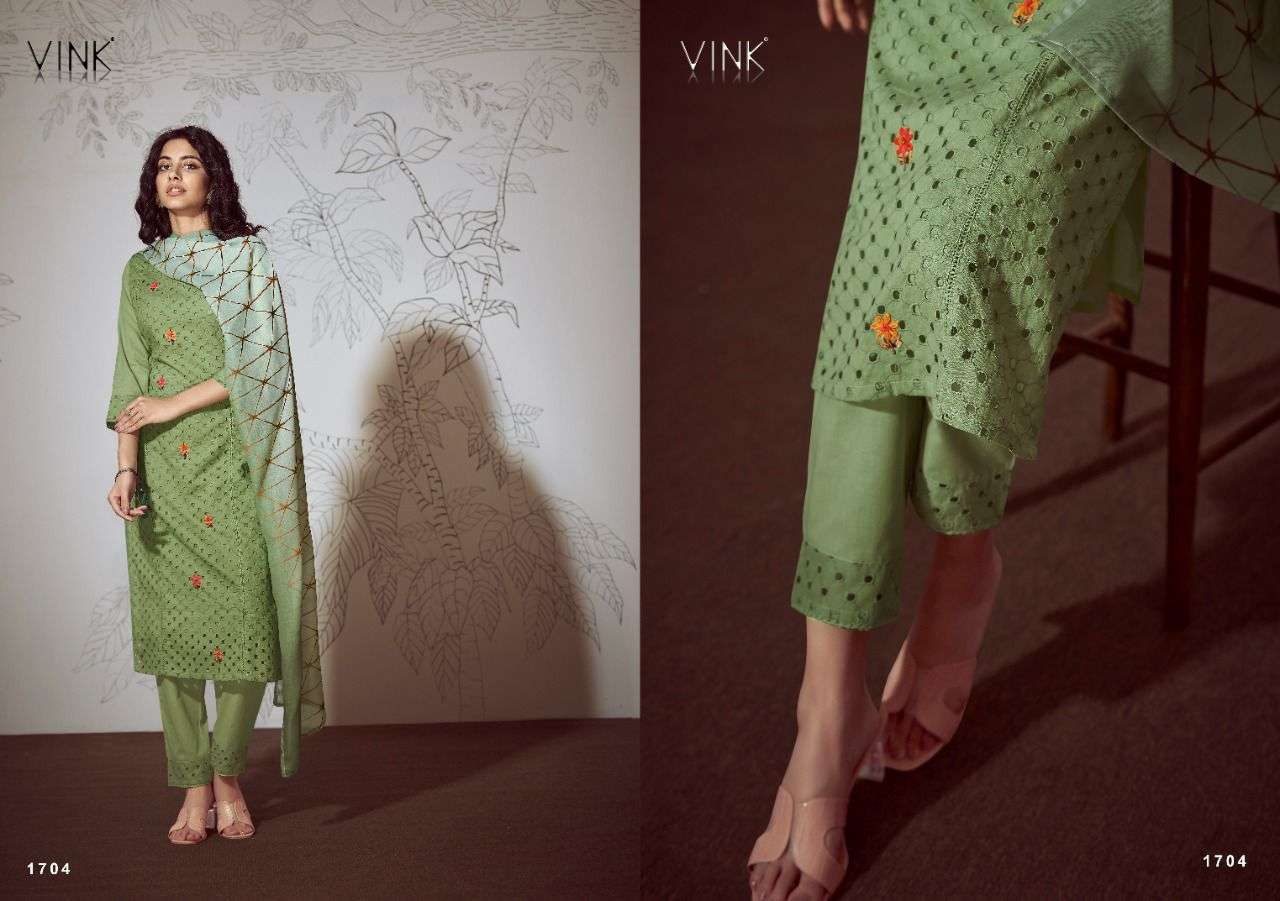 VINK PRESENT CHIKANKARI VOL 3 READYMADE PANT STYLE DESIGNER SUITS IN WHOLESALE RATE IN SURAT - SAI DRESSES