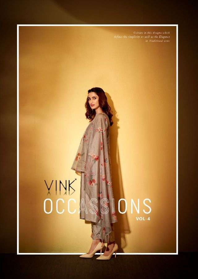 VINK PRESENT OCCASIONS VOL 4 PARTY WEAR READYMADE 3 PIECE COLLECTION IN WHOLESALE RATE IN SURAT - SAI DRESSES
