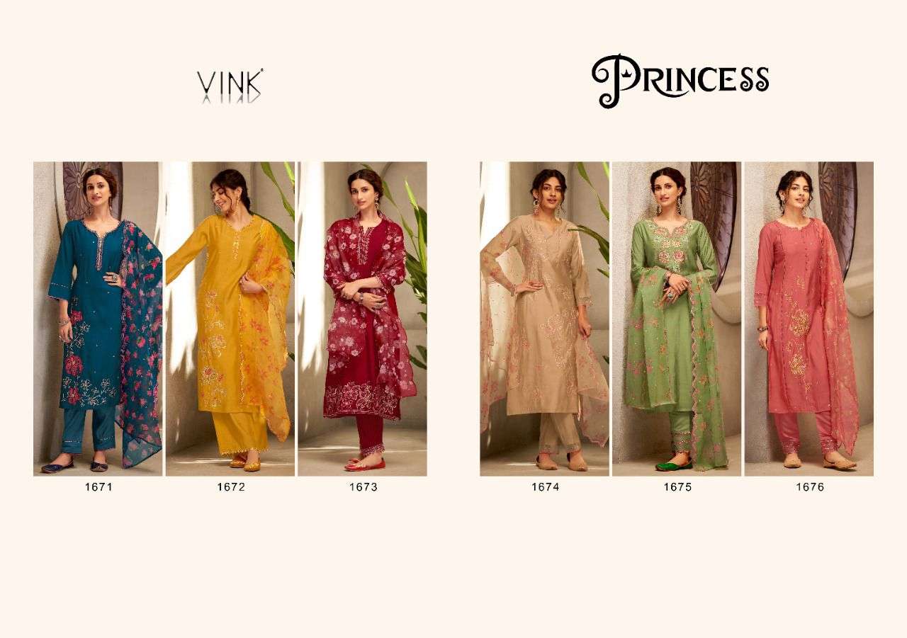 VINK PRESENT PRINCESS READY TO WEAR DESIGNER 3 PIECE PREMIUM COLLECTION IN WHOLESALE RATE IN SURAT - SAI DRESSES