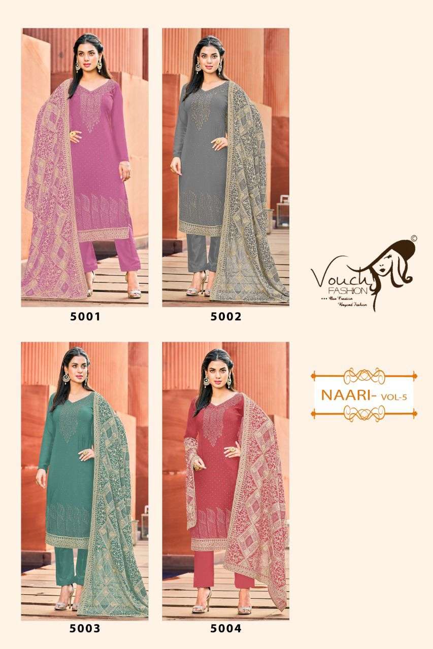 VOUCH FASHION PRESENT NAARI VOL 5 GEORGETTE DESIGNER SALWAR SUITS IN WHOLESALE RATE IN SURAT - SAI DRESSES