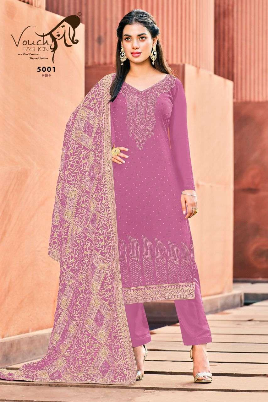 VOUCH FASHION PRESENT NAARI VOL 5 GEORGETTE DESIGNER SALWAR SUITS IN WHOLESALE RATE IN SURAT - SAI DRESSES