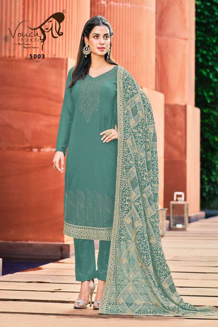 VOUCH FASHION PRESENT NAARI VOL 5 GEORGETTE DESIGNER SALWAR SUITS IN WHOLESALE RATE IN SURAT - SAI DRESSES