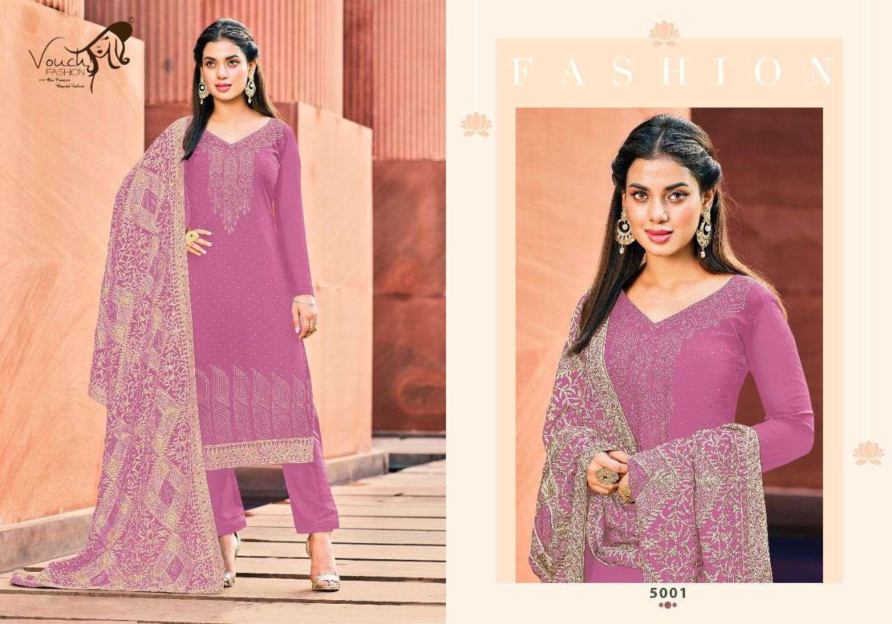 VOUCH FASHION PRESENT NAARI VOL 5 GEORGETTE DESIGNER SALWAR SUITS IN WHOLESALE RATE IN SURAT - SAI DRESSES