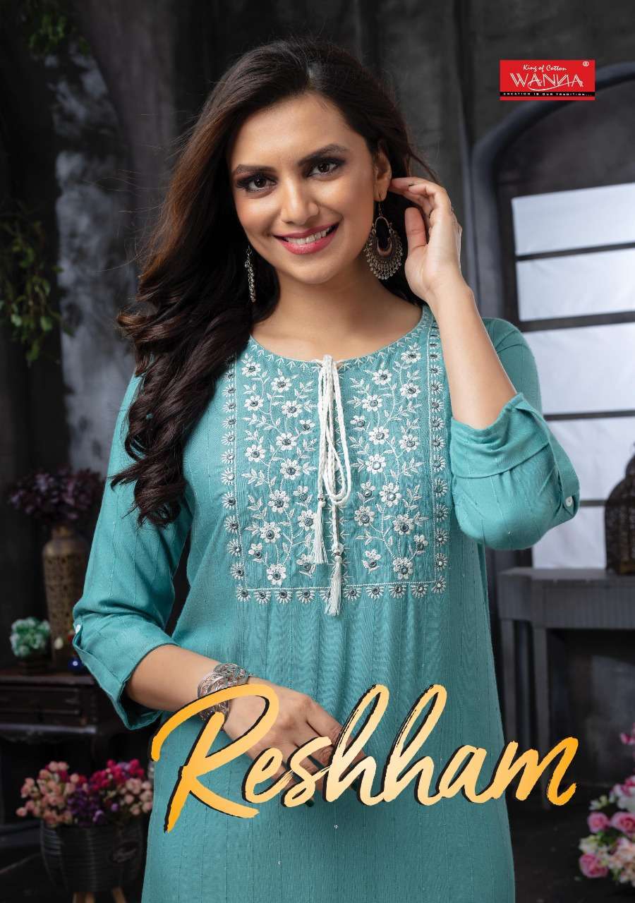 WANNA PRESENT RESHHAM DAILY WEAR DESIGNER KURTI WITH PANT IN WHOLESALE PRICE IN SURAT - SAI DRESSES