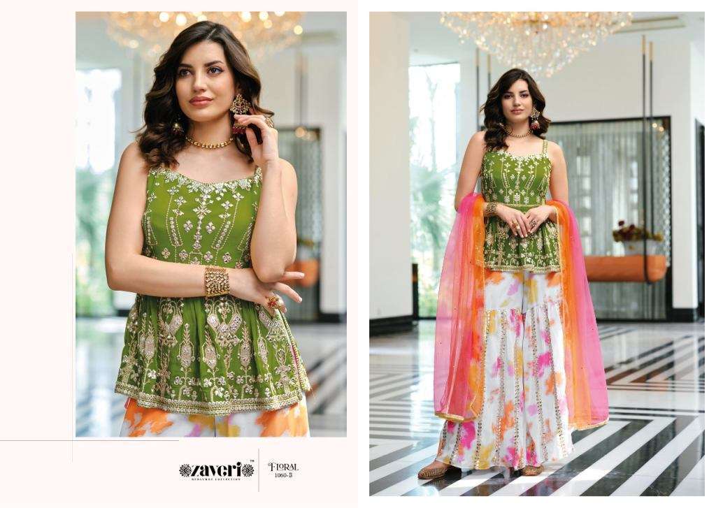 ZAVERI PRESENT FLORAL COLOR EDITION READYMADE DESIGNER SUITS IN WHOLESALE PRICE IN SURAT - SAI DRESSES