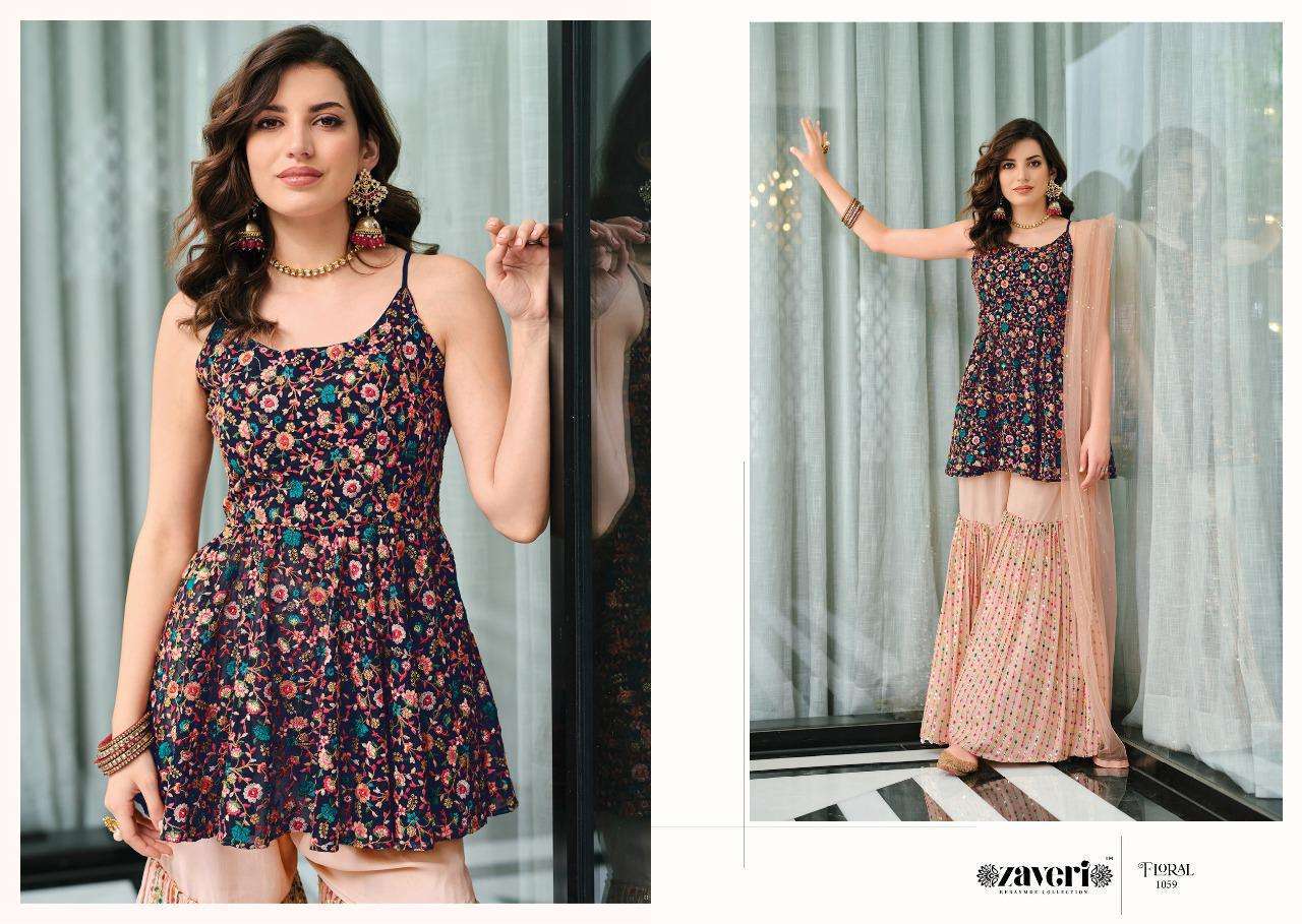 ZAVERI PRESENT FLORAL FESTIVE WEAR READYMADE DESIGNER COLLECTION IN WHOLESALE RATE IN SURAT - SAI DRESSES