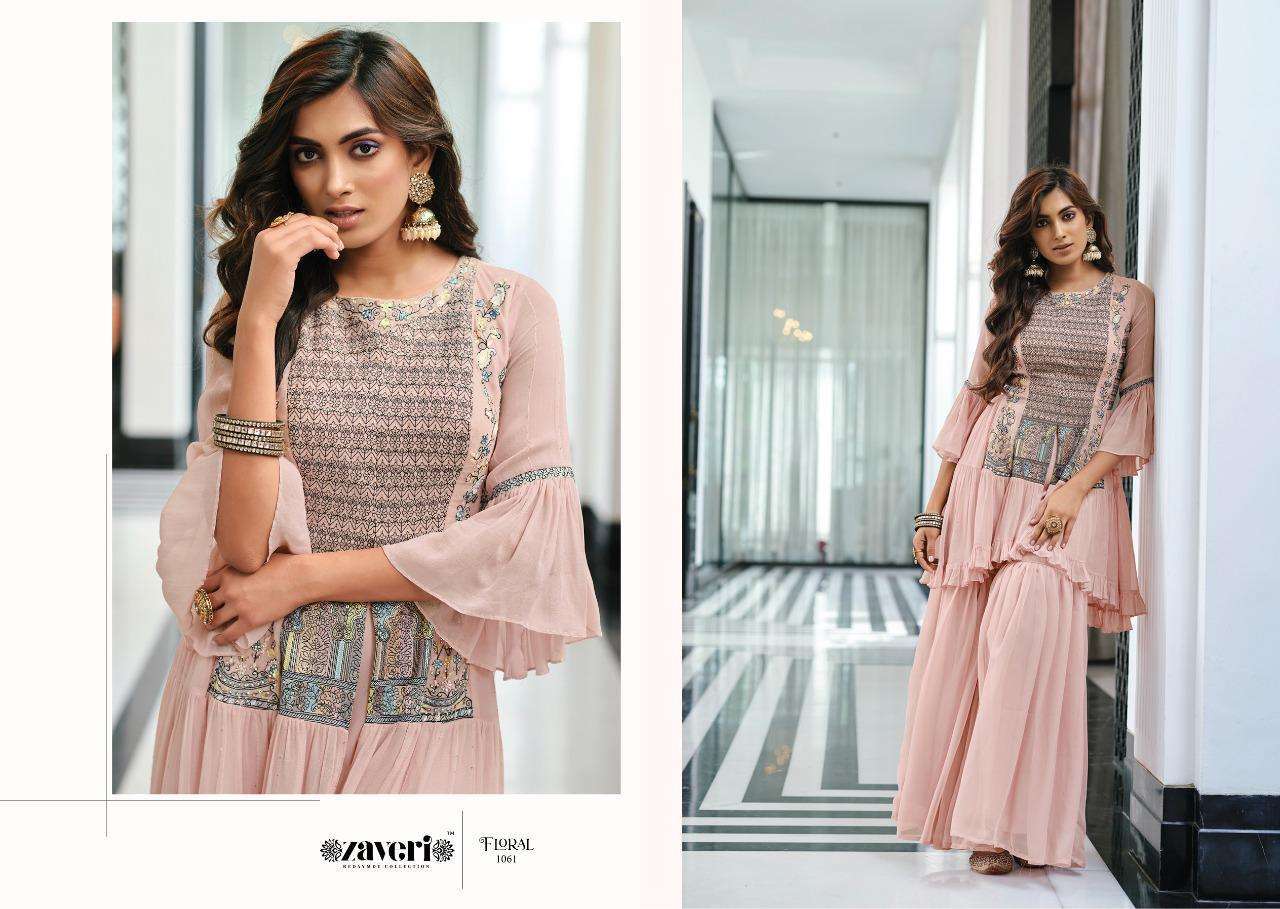 ZAVERI PRESENT FLORAL FESTIVE WEAR READYMADE DESIGNER COLLECTION IN WHOLESALE RATE IN SURAT - SAI DRESSES