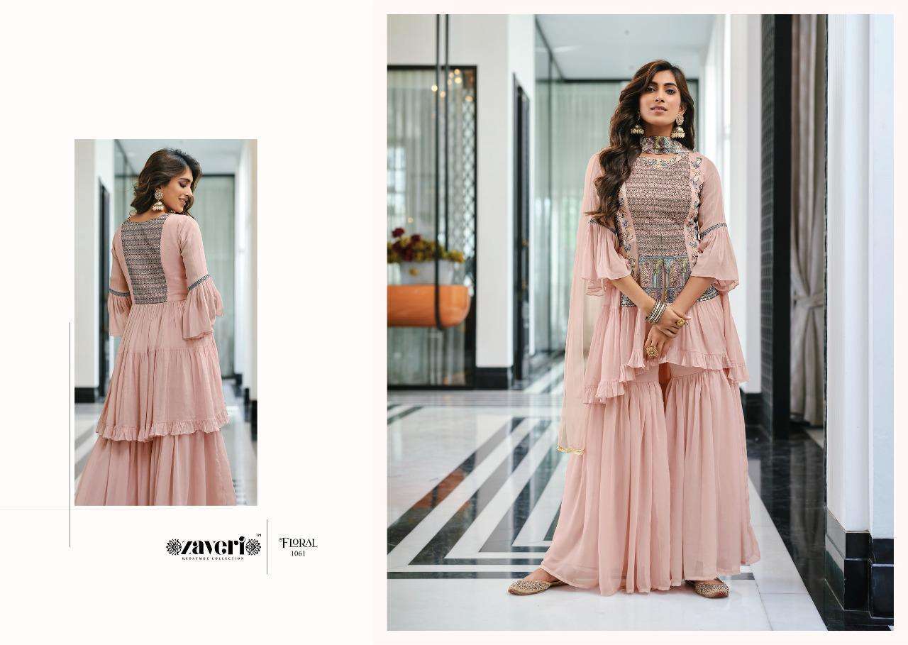 ZAVERI PRESENT FLORAL FESTIVE WEAR READYMADE DESIGNER COLLECTION IN WHOLESALE RATE IN SURAT - SAI DRESSES