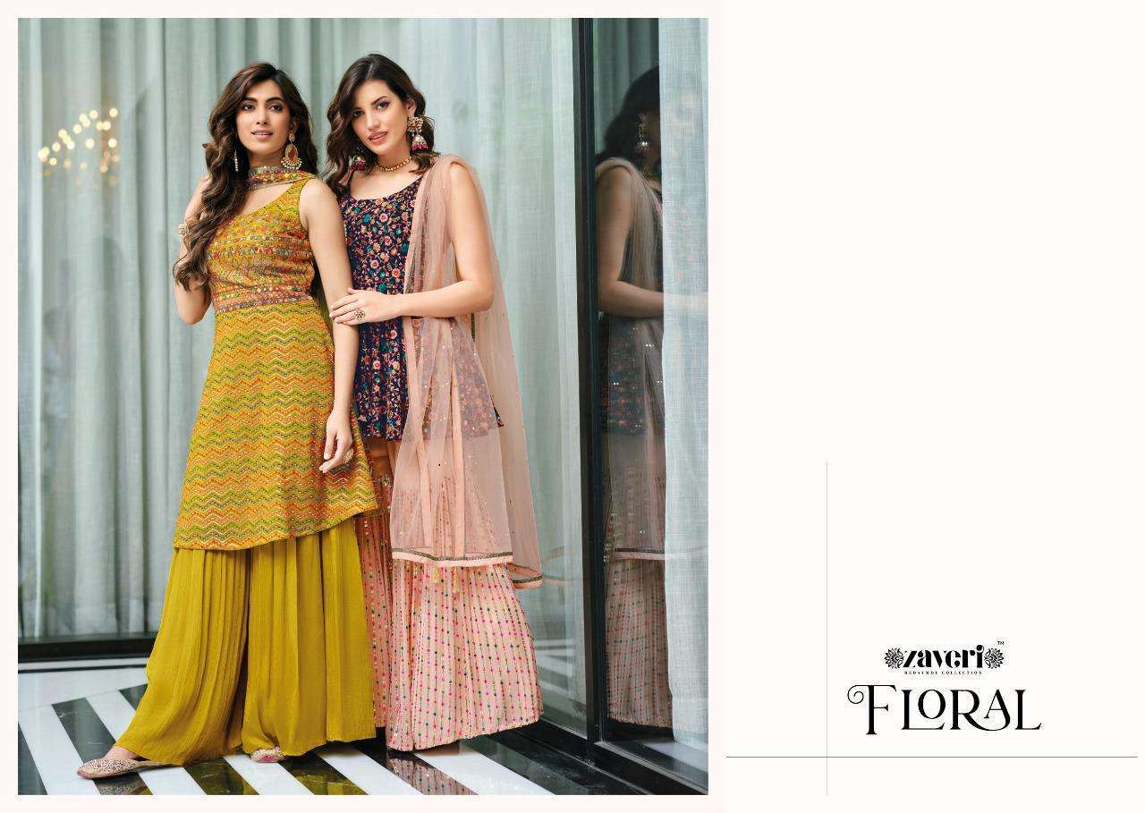 ZAVERI PRESENT FLORAL FESTIVE WEAR READYMADE DESIGNER COLLECTION IN WHOLESALE RATE IN SURAT - SAI DRESSES