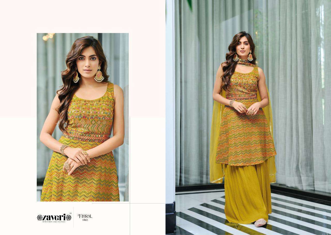 ZAVERI PRESENT FLORAL FESTIVE WEAR READYMADE DESIGNER COLLECTION IN WHOLESALE RATE IN SURAT - SAI DRESSES