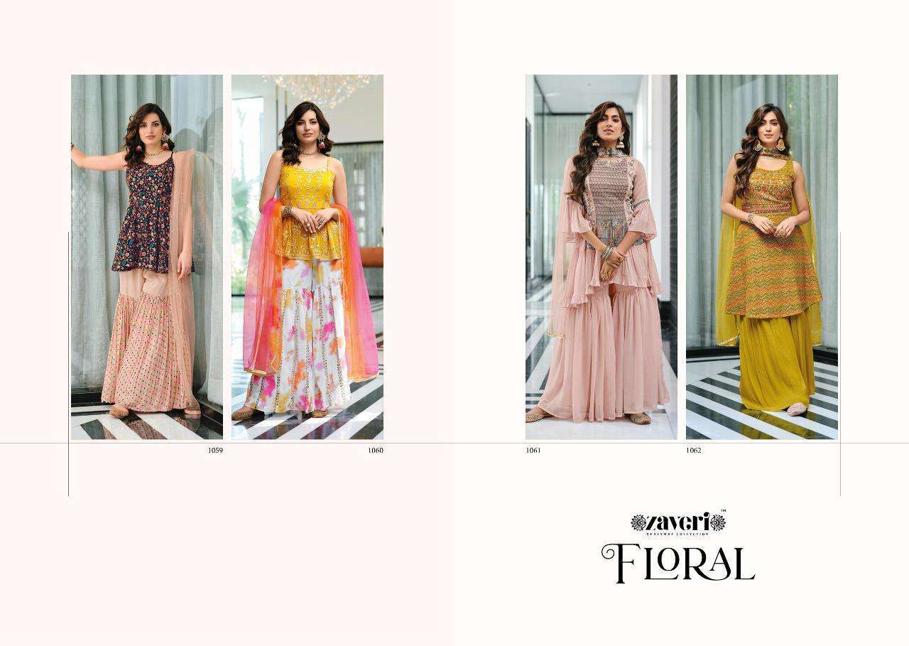 ZAVERI PRESENT FLORAL FESTIVE WEAR READYMADE DESIGNER COLLECTION IN WHOLESALE RATE IN SURAT - SAI DRESSES