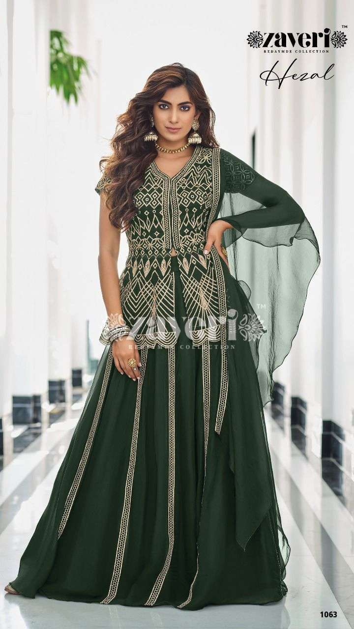 ZAVERI PRESENT HEZAL READY TO FESTIVE WEAR DESIGNER SUITS IN WHOLESALE RATE IN SURAT - SAI DRESSES