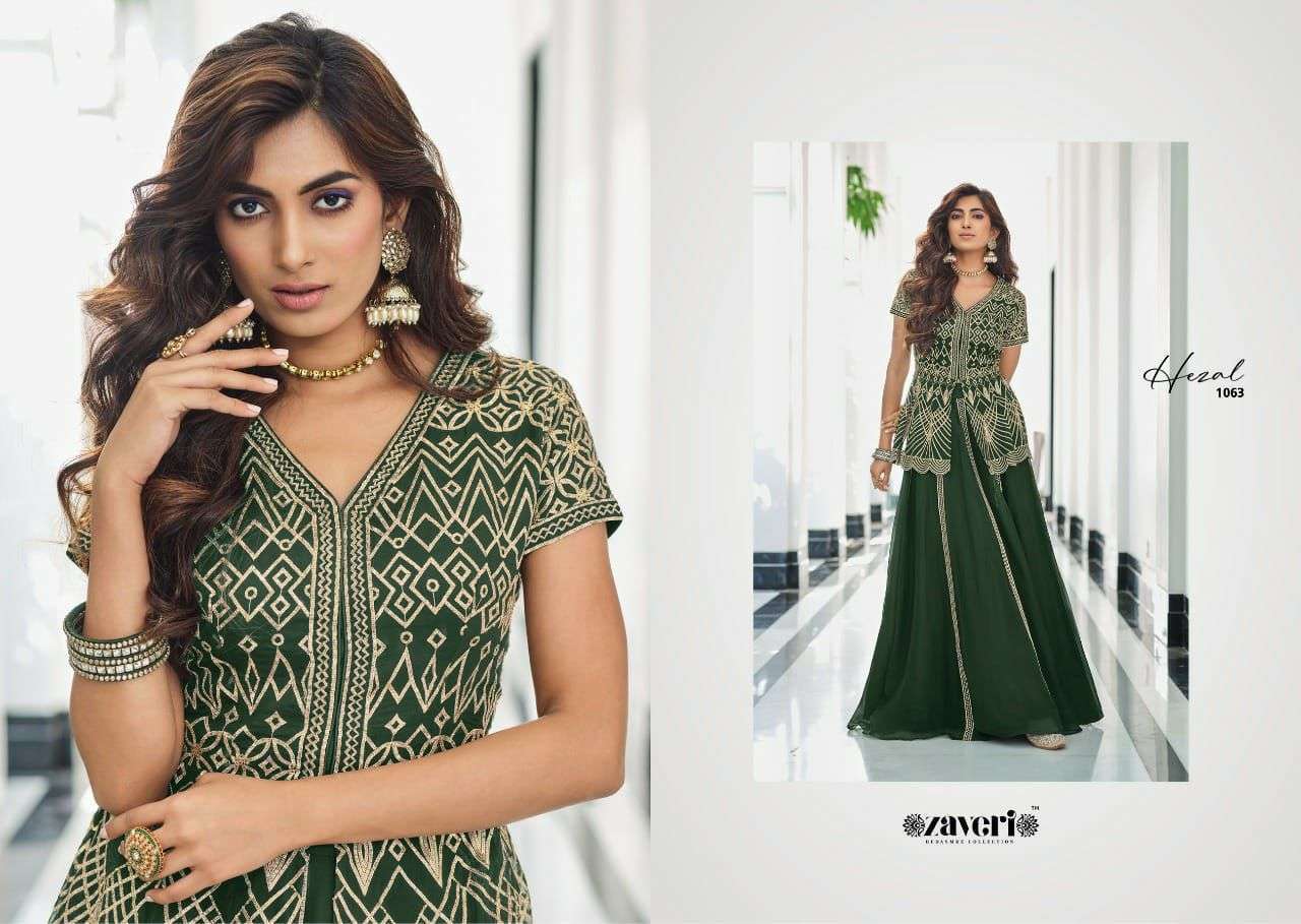 ZAVERI PRESENT HEZAL READY TO FESTIVE WEAR DESIGNER SUITS IN WHOLESALE RATE IN SURAT - SAI DRESSES