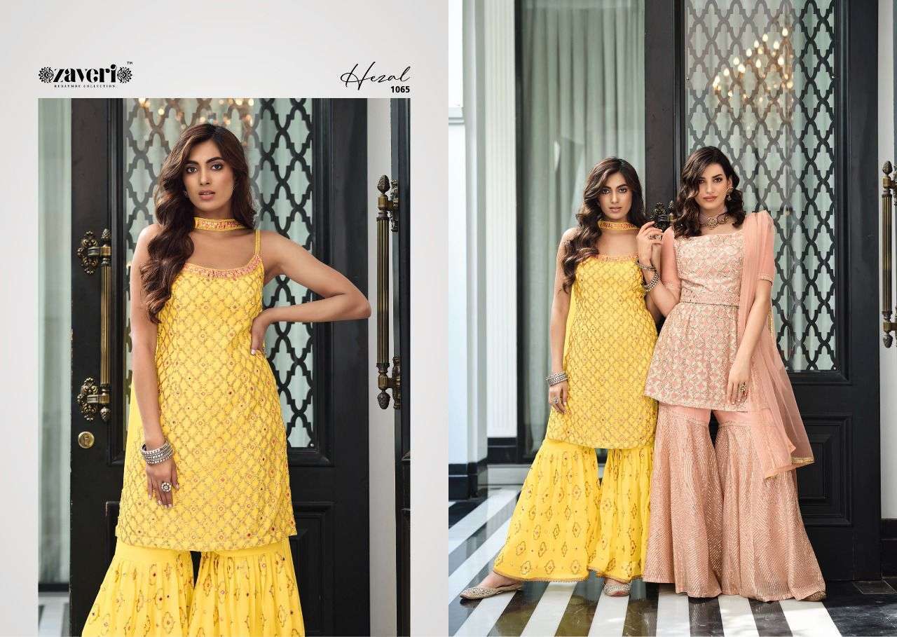 ZAVERI PRESENT HEZAL READY TO FESTIVE WEAR DESIGNER SUITS IN WHOLESALE RATE IN SURAT - SAI DRESSES