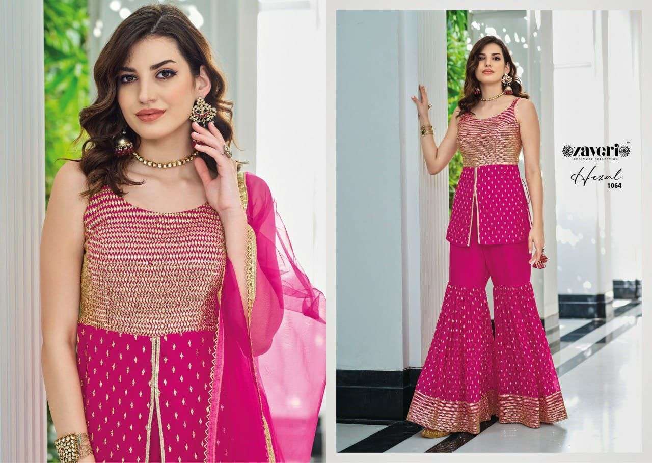 ZAVERI PRESENT HEZAL READY TO FESTIVE WEAR DESIGNER SUITS IN WHOLESALE RATE IN SURAT - SAI DRESSES