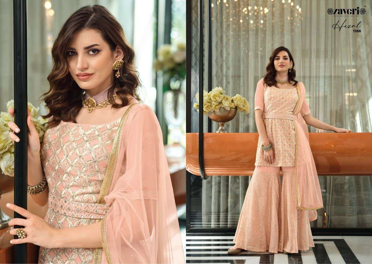 ZAVERI PRESENT HEZAL READY TO FESTIVE WEAR DESIGNER SUITS IN WHOLESALE RATE IN SURAT - SAI DRESSES