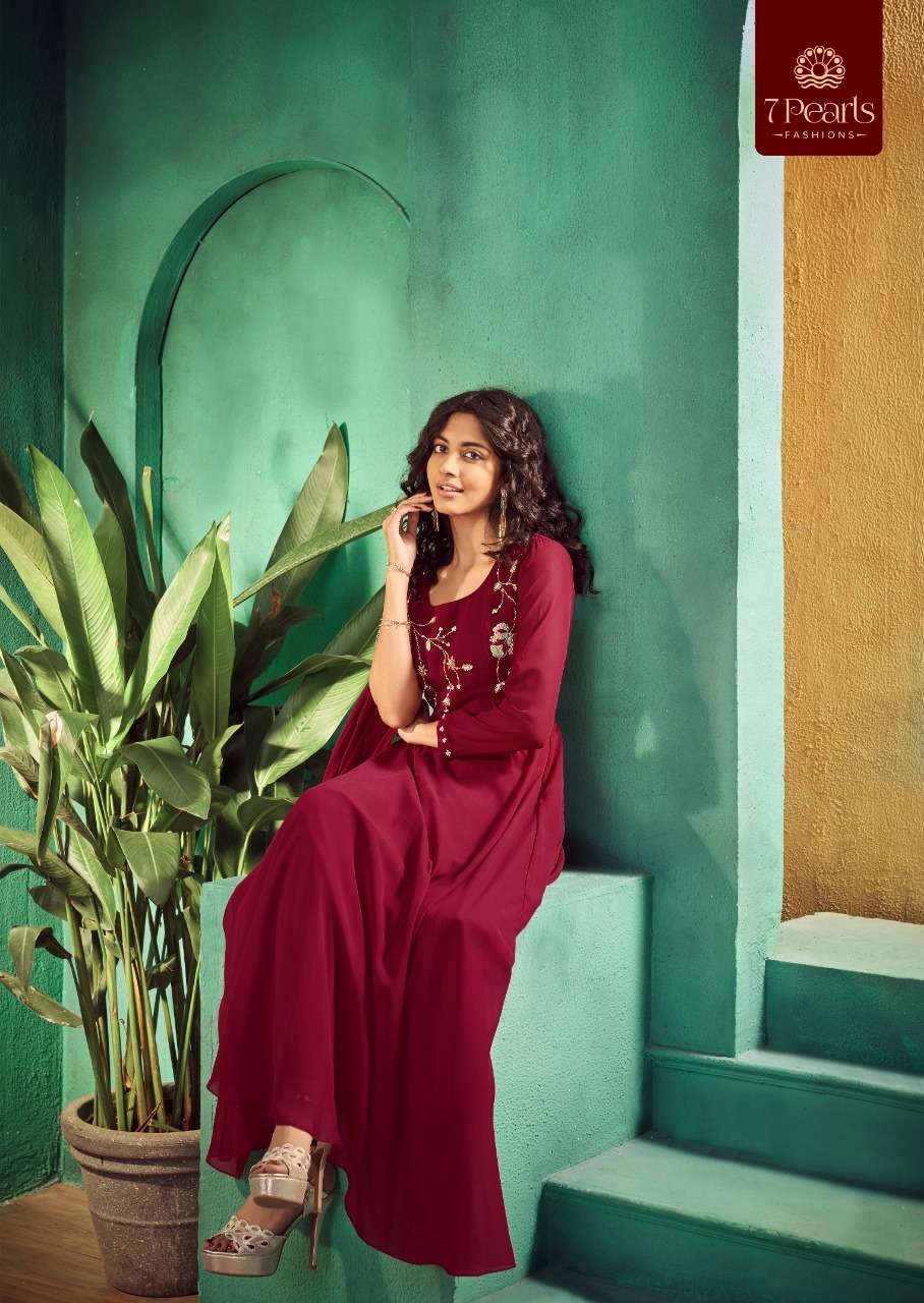 7 PEARLS PRESENT FESTIVA READY TO WEAR FANCY LONG DESIGNER KURTIS IN WHOLESALE RATE IN SURAT - SAI DRESSES