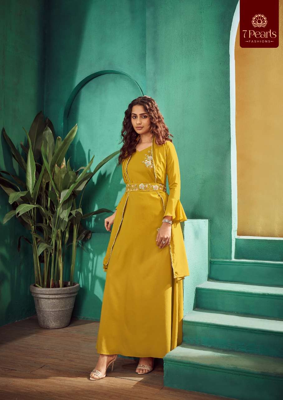 7 PEARLS PRESENT FESTIVA READY TO WEAR FANCY LONG DESIGNER KURTIS IN WHOLESALE RATE IN SURAT - SAI DRESSES