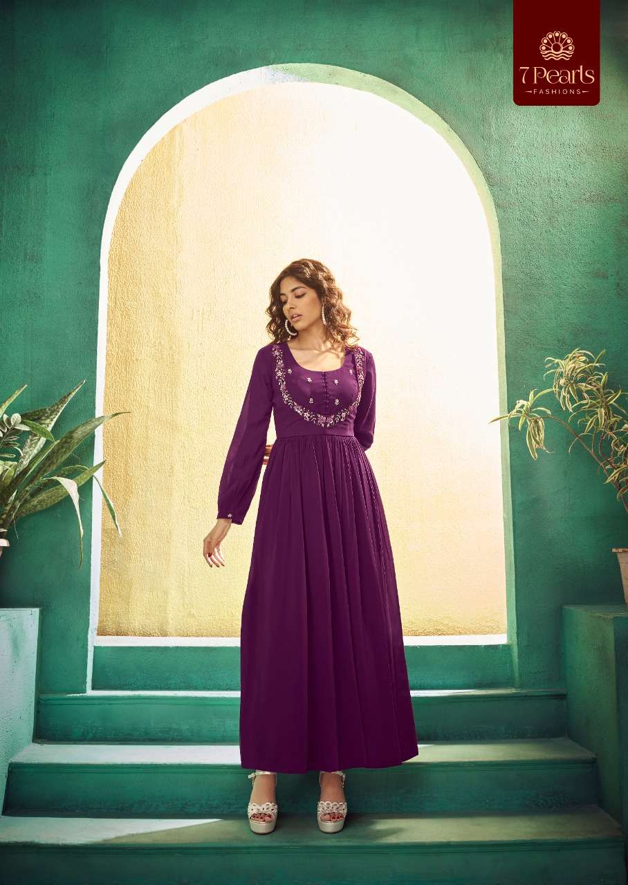 7 PEARLS PRESENT FESTIVA READY TO WEAR FANCY LONG DESIGNER KURTIS IN WHOLESALE RATE IN SURAT - SAI DRESSES